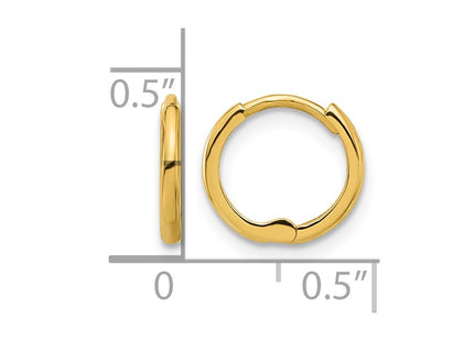 14K gold hoop earrings, further view