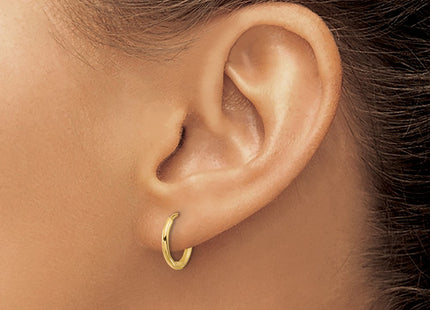 14K gold hoop earrings, another view