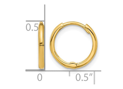 14K gold hoop earrings, further view
