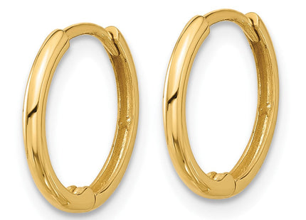 14k Polished 1. Hinged Huggie Hoop Earrings (Style YE2154)