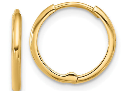 14k Polished 1. Hinged Huggie Hoop Earrings (Style YE2154)