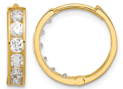 14K gold cubic zirconia hoop earrings