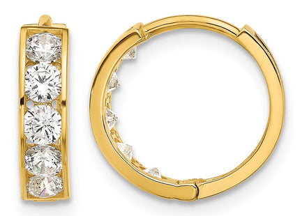 14K gold cubic zirconia hoop earrings