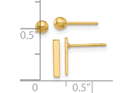 14k Yellow Gold Earrings Style YE2160 - Classique Jewelry Inc.