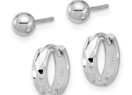 14k White Gold Earrings Style YE2168WSET - Classique Jewelry Inc.