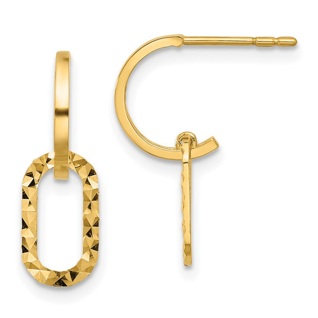 14k Yellow Gold Earrings Style YE2176 - Classique Jewelry Inc.