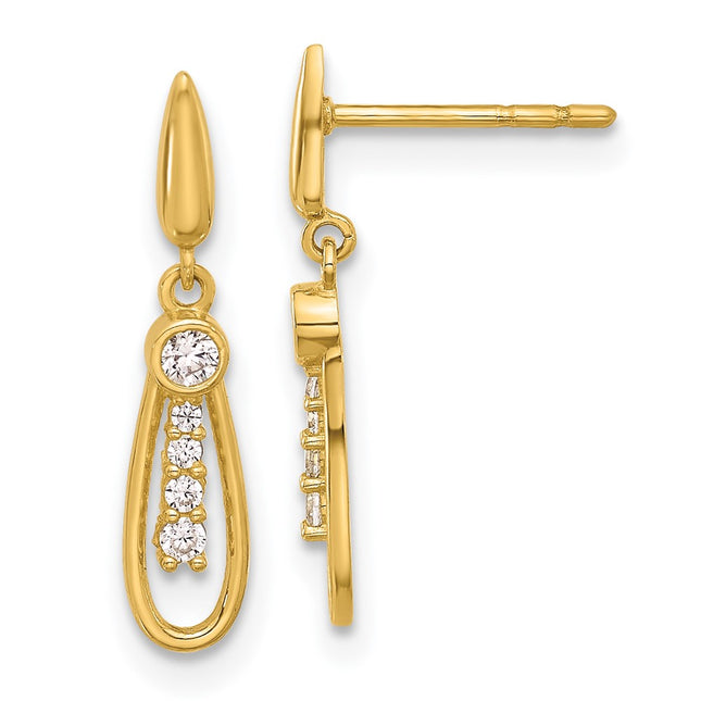 14k Yellow Gold Earrings Style YE2179 - Classique Jewelry Inc.