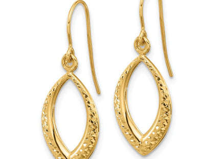 14K Diamond Cut Dangle Earrings (Style YE2180)