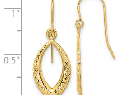 14K Diamond Cut Dangle Earrings (Style YE2180)