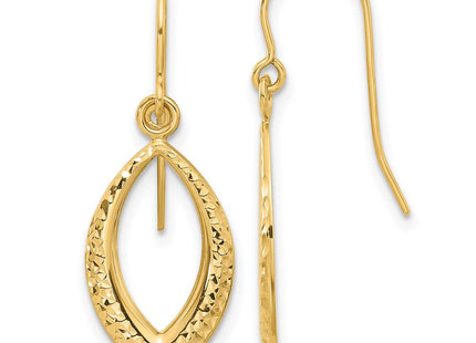 14K Diamond Cut Dangle Earrings (Style YE2180)