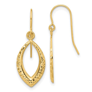 14K Diamond Cut Dangle Earrings (Style YE2180)