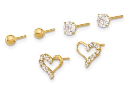 14k Yellow Gold Earrings Style YE2190SET - Classique Jewelry Inc.