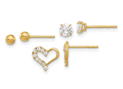 14k Yellow Gold Earrings Style YE2190SET - Classique Jewelry Inc.