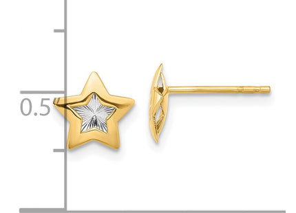 14k Yellow & Rhodium Earrings Style YE2198 - Classique Jewelry Inc.