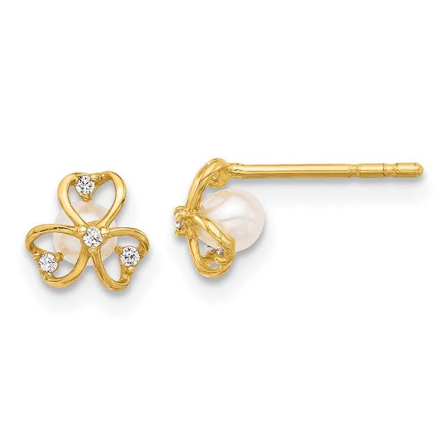 14k Yellow Gold Earrings Style YE2205 - Classique Jewelry Inc.