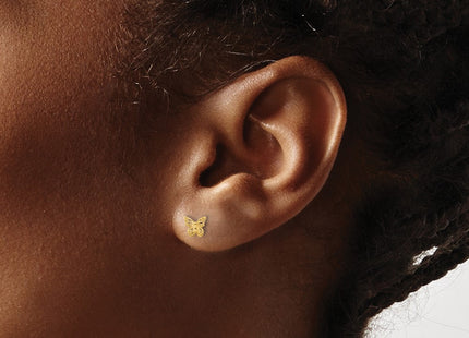 14K gold butterfly earrings, another view