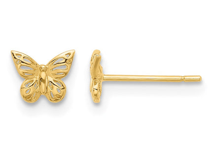 14K gold butterfly earrings
