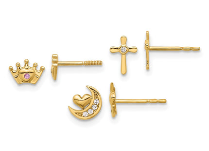 14k Yellow Gold Earrings Style YE2221 - Classique Jewelry Inc.