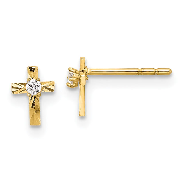 14k Yellow Gold Earrings Style YE2224 - Classique Jewelry Inc.