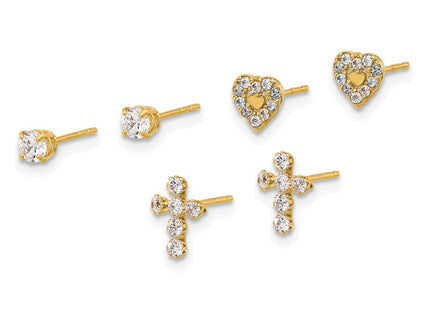 14k Yellow Gold Earrings Style YE2227SET - Classique Jewelry Inc.