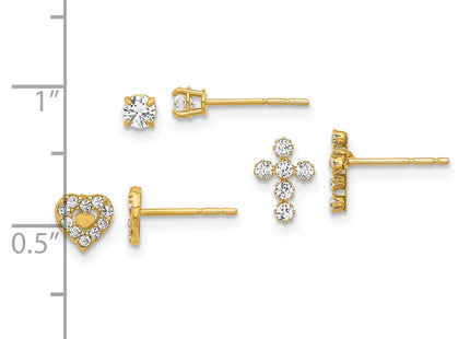 14k Yellow Gold Earrings Style YE2227SET - Classique Jewelry Inc.