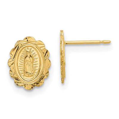 14K gold miraculous medal earrings