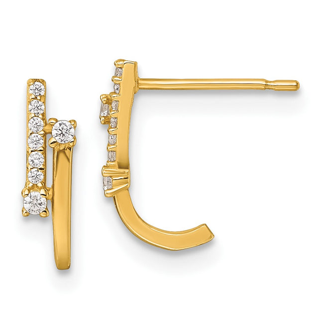 14k Yellow Gold Earrings Style YE2234 - Classique Jewelry Inc.