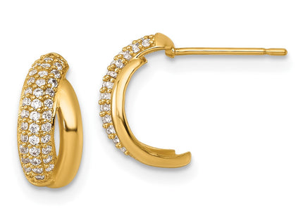 14k Yellow Gold Earrings Style YE2237 - Classique Jewelry Inc.