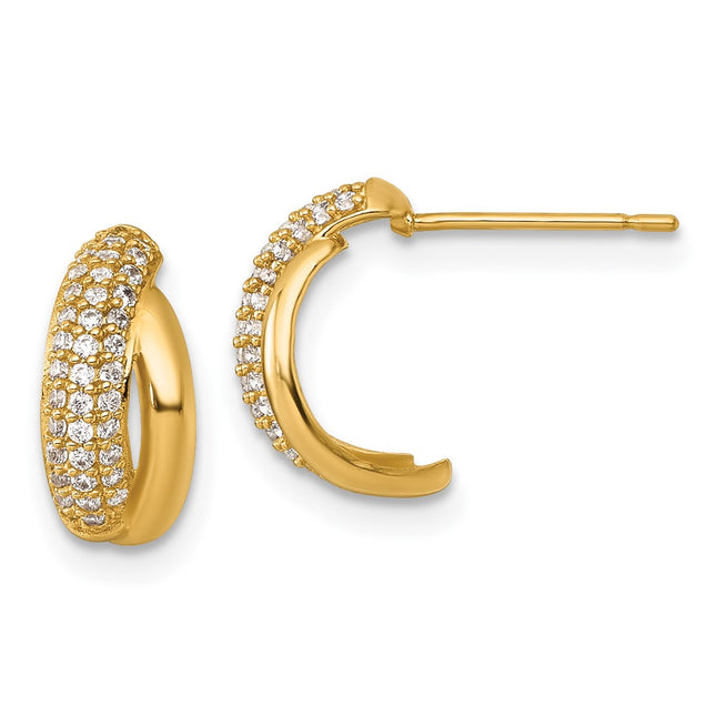 14k Yellow Gold Earrings Style YE2237 - Classique Jewelry Inc.