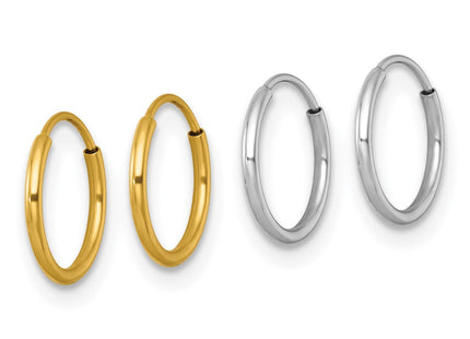 14k Two-tone Earrings Style YE2247SET - Classique Jewelry Inc.