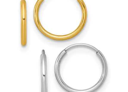 14k Two-tone Earrings Style YE2247SET - Classique Jewelry Inc.