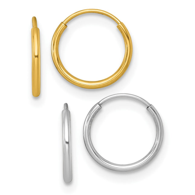 14k Two-tone Earrings Style YE2247SET - Classique Jewelry Inc.