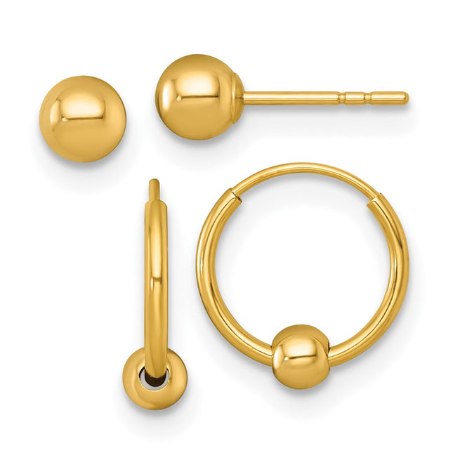 14k Yellow Gold Earrings Style YE2248SET - Classique Jewelry Inc.