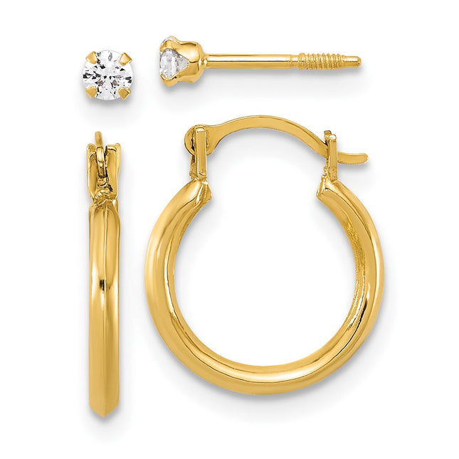 14k Yellow Gold Earrings Style YE2249SET - Classique Jewelry Inc.