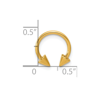 14K Polished 16 gauge Screw-Off End Pointed Ear Cuff/Body Jewelry