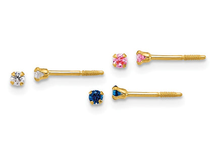 14k Yellow Gold Earrings Style YE2270SET - Classique Jewelry Inc.