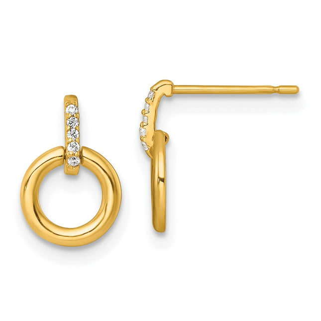 14k Yellow Gold Earrings Style YE2272 - Classique Jewelry Inc.