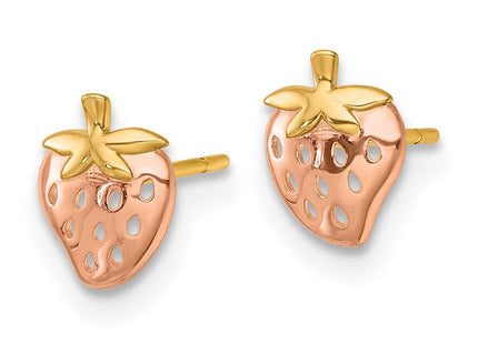 14k Yellow & Rhodium Earrings Style YE2292 - Classique Jewelry Inc.