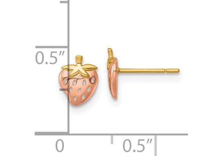 14k Yellow & Rhodium Earrings Style YE2292 - Classique Jewelry Inc.