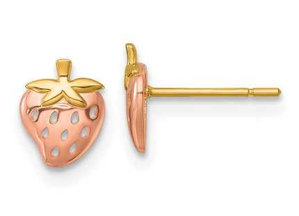 14k Yellow & Rhodium Earrings Style YE2292 - Classique Jewelry Inc.