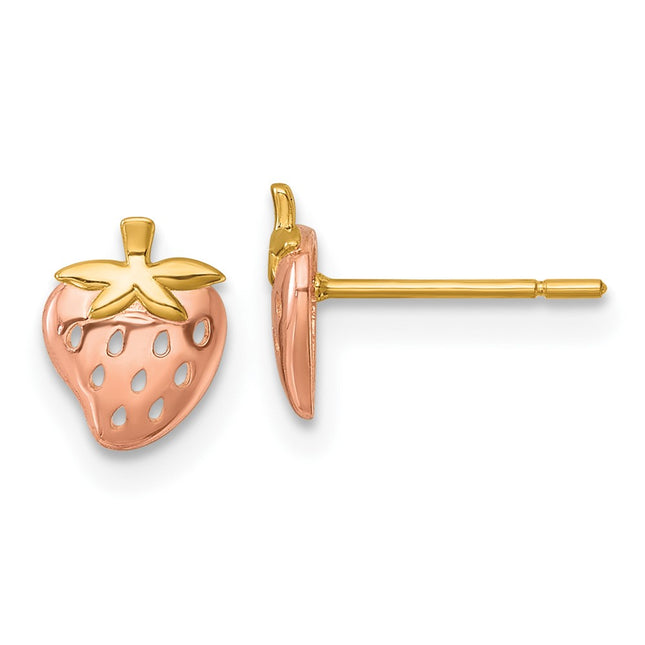14k Yellow & Rhodium Earrings Style YE2292 - Classique Jewelry Inc.