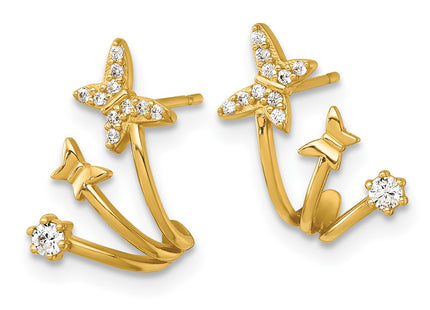 14k Yellow Gold Earrings Style YE2301 - Classique Jewelry Inc.