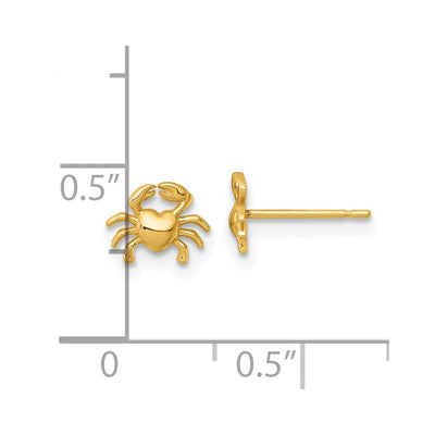 14K Polished Crab Post Earrings