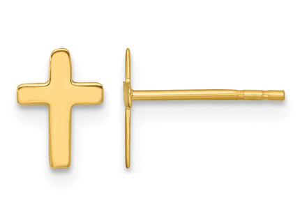 14K gold cross earrings