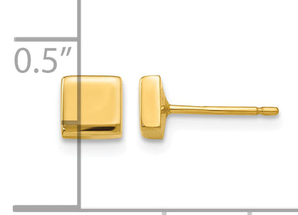 14k Polished Square Post Ear, 4.5 x 4.5mm