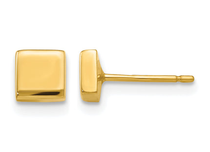 14k Polished Square Post Ear, 4.5 x 4.5mm