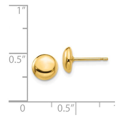 14K Polished Half Ball Post Ear