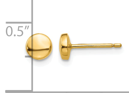 14k Polished Half Ball Post Earrings, 5 x 5mm