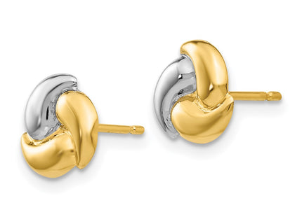 14k Yellow & Rhodium Earrings Style YE317 - Classique Jewelry Inc.