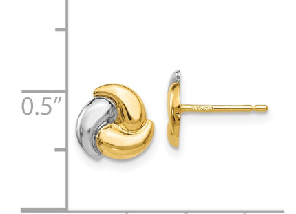 14k Yellow & Rhodium Earrings Style YE317 - Classique Jewelry Inc.